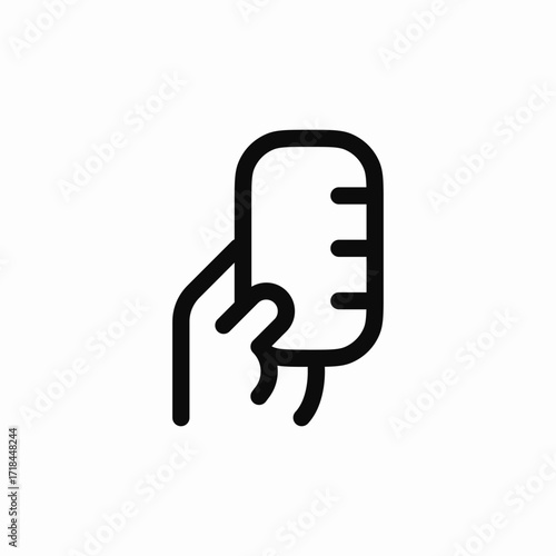hand hold ruler icon sign vector