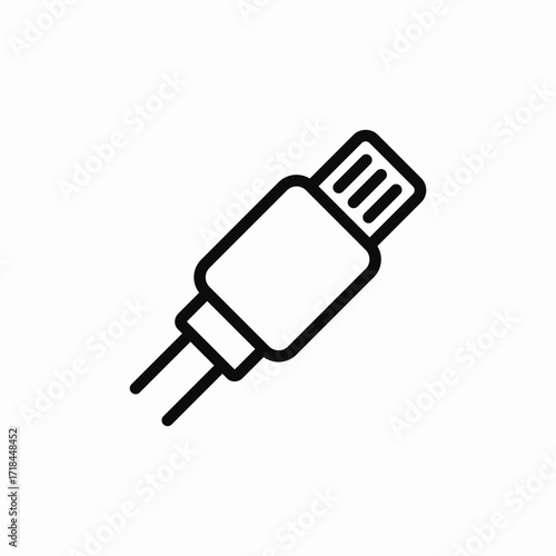 lightning wire plug icon sign vector