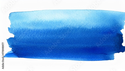 hand painted blue watercolor rectangle for art design on white background