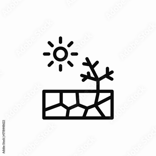 parched land drought icon sign vector