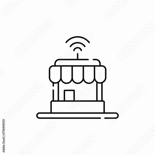 store shop wifi icon sign vector