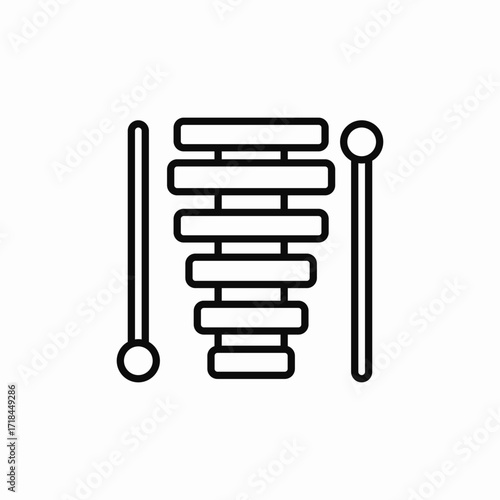 xylophone music icon sign vector