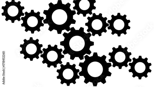 Turning gear animation with chroma green screen. Glowing neon line setting icon with spinning gears icon animation. setting icon Technology animation continuous one line drawing,