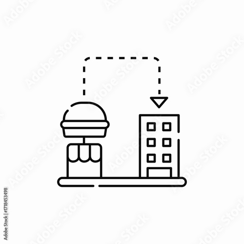 burger store delivery apartment icon sign vector