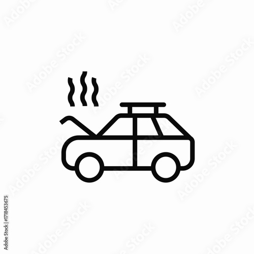 car smoke hood icon sign vector