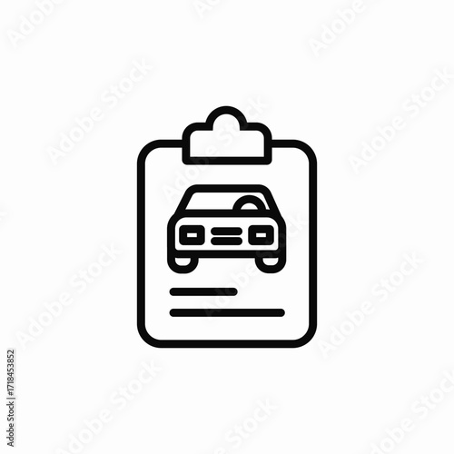 clipboard car details icon sign vector