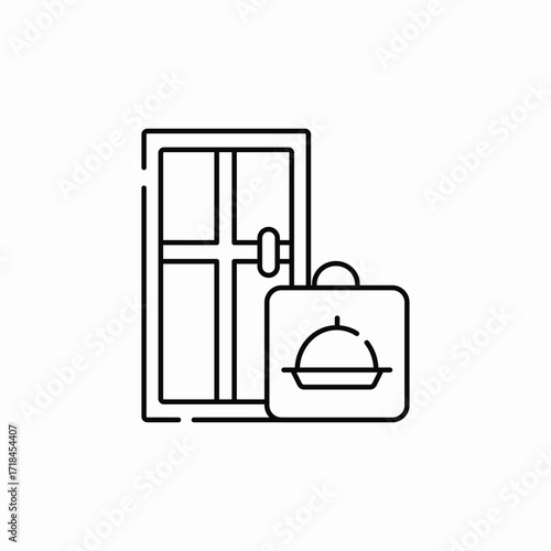 food delivery at door icon sign vector