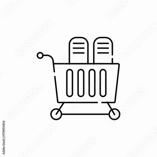 grocery shopping cart icon sign vector