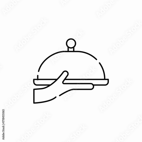 restaurant food waiter tray icon sign vector