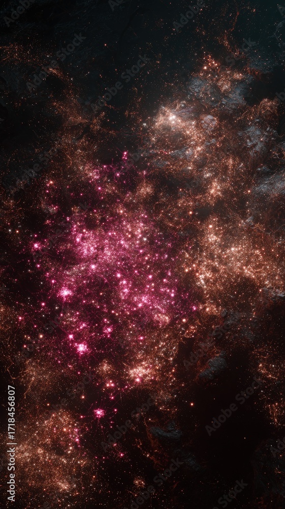 Fototapeta premium Colorful Starry Galaxy Cluster In Outer Space