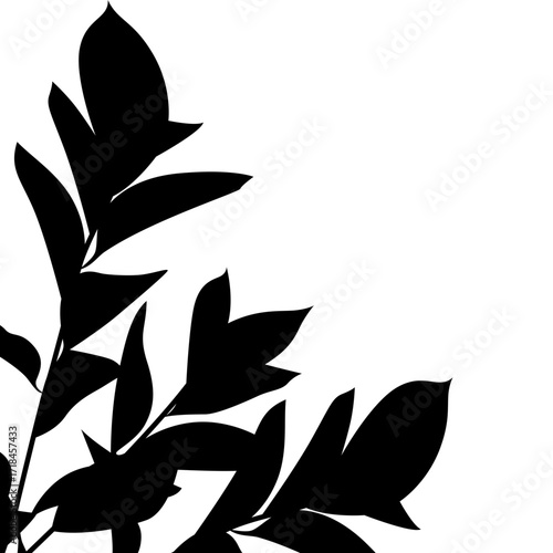 Silhouette Leaves Corner