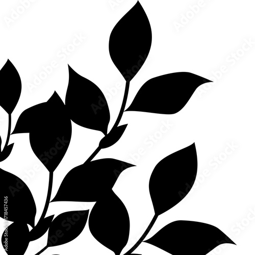 Silhouette Leaves Corner
