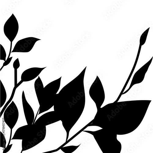 Silhouette Leaves Corner