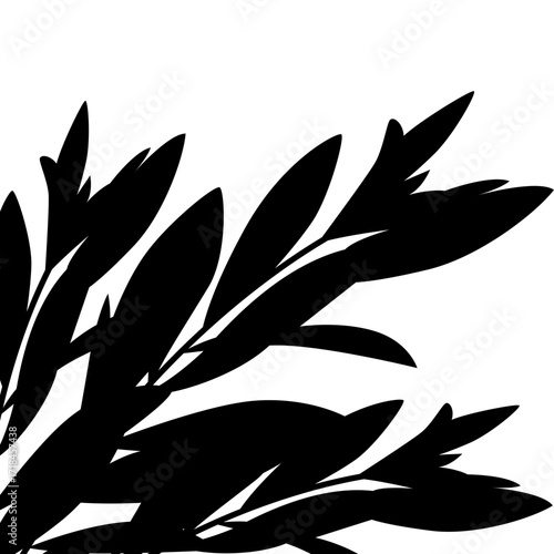 Silhouette Leaves Corner