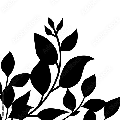Silhouette Leaves Corner