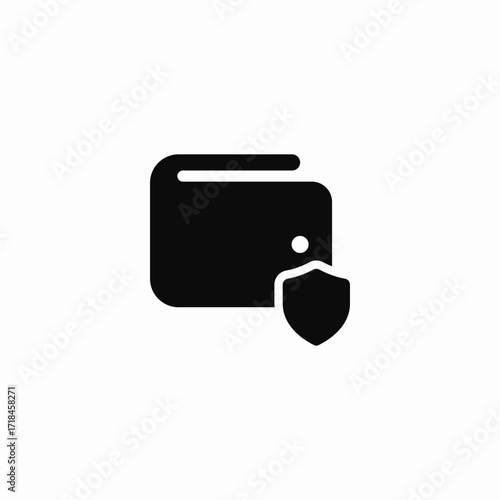 digital wallet protection shield icon sign vector