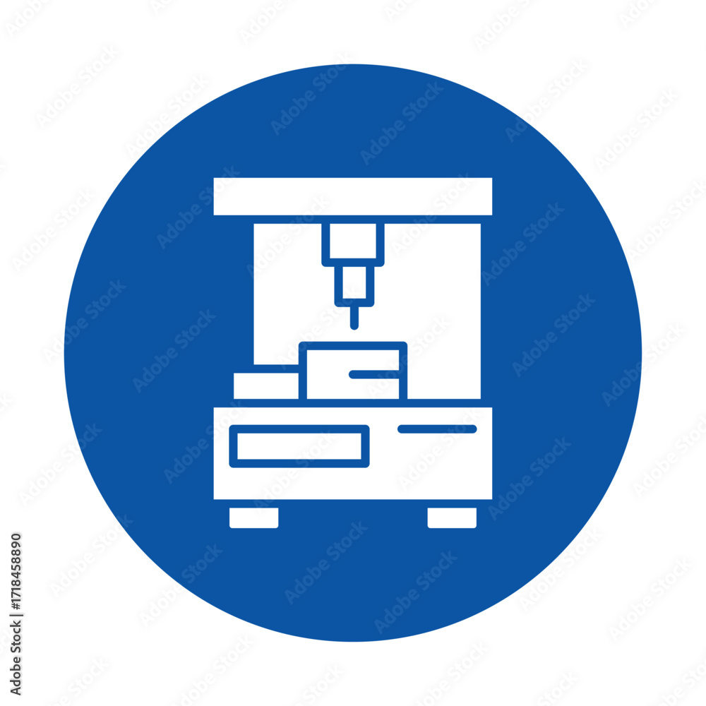 Obraz premium Icon Design of a CNC Milling Machine on a Blue Background for Industries