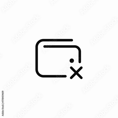 digital wallet delete icon sign vector