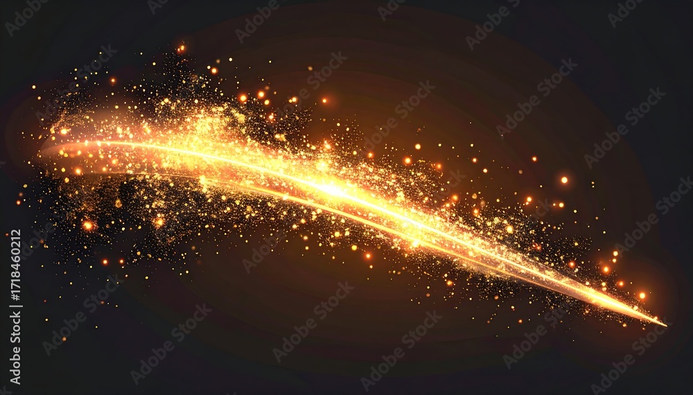 Obraz premium Glowing gold streak across dark background