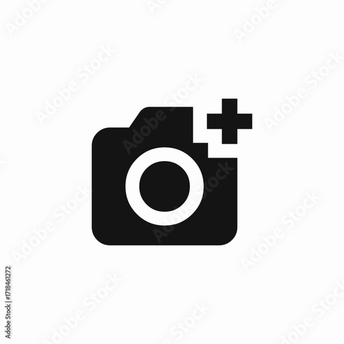 add plus photo camera icon sign vector