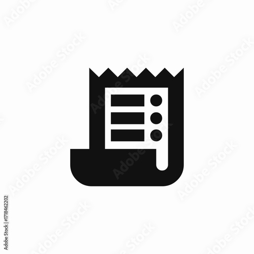 receipt bill icon sign vector