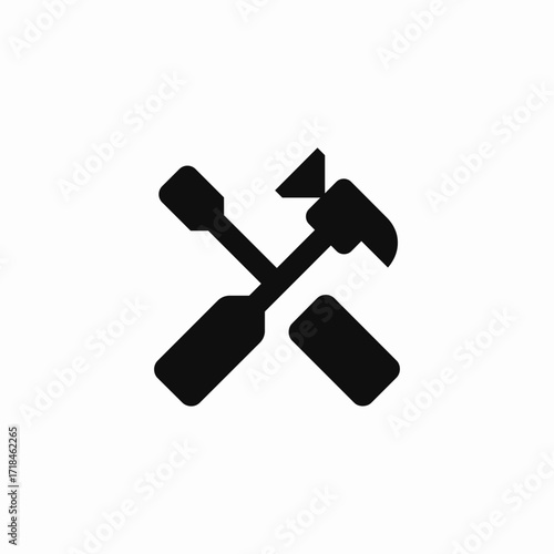 screwdriver hammer service icon sign vector