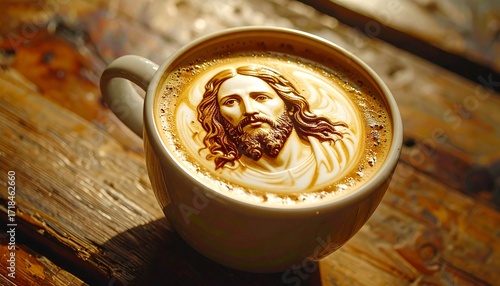 Latte art of Jesus