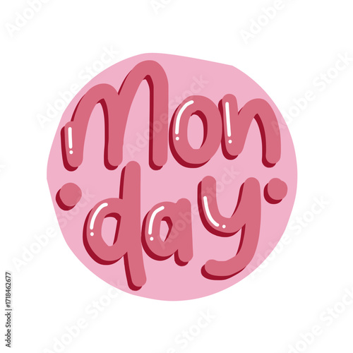 Playful Monday Text in Colorful Cartoon Style for Schedule