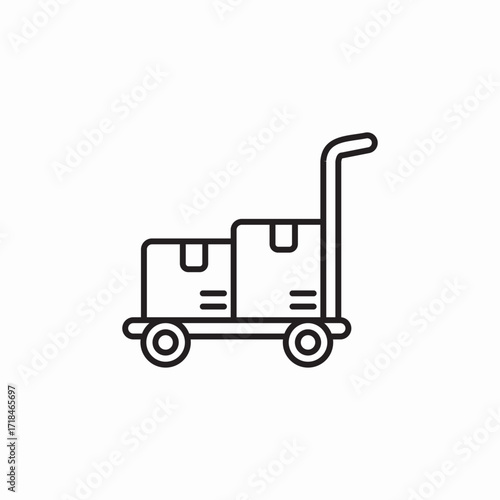trolley warehouse icon sign vector