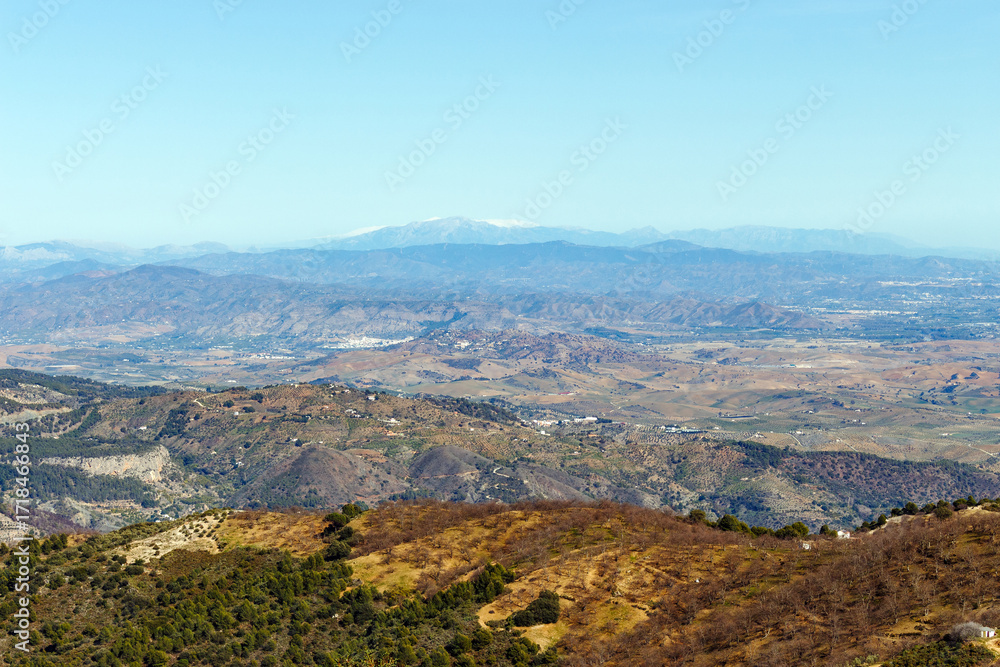 Naklejka premium Panoramic views of mountains and valley