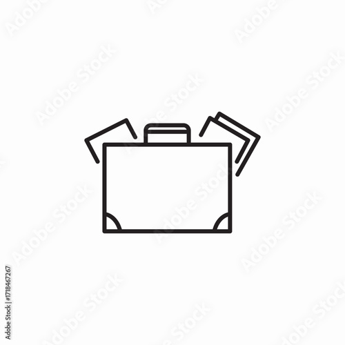 briefcase handbag documents full icon sign vector