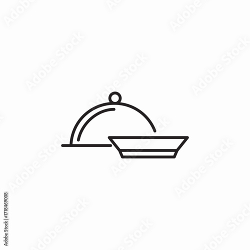 food tray plate icon sign vector
