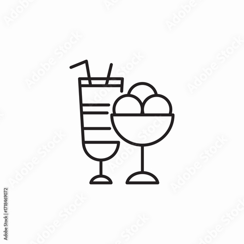 ice cream cold drink icon sign vector