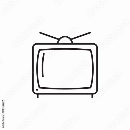 old tv set icon sign vector