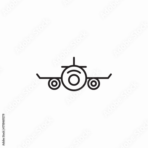 plane front view icon sign vector