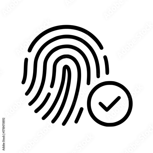 Authenticated Biometric Fingerprint Blue Line Icon
