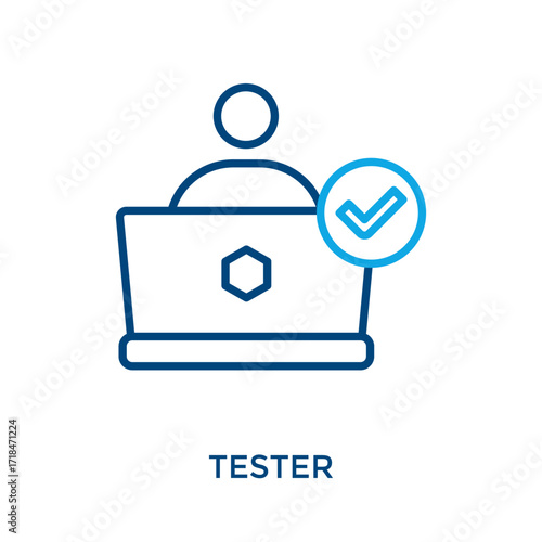 Tester Icon Outline Color Style. Vector Illustration For Graphic Design