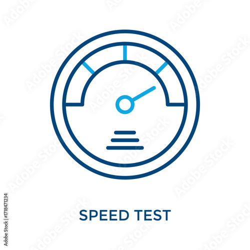 Speed Test Icon Outline Color Style. Vector Illustration For Graphic Design