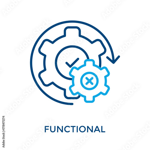 Functional Icon Outline Color Style. Vector Illustration For Graphic Design