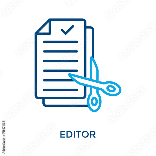 Editor Icon Outline Color Style. Vector Illustration For Graphic Design