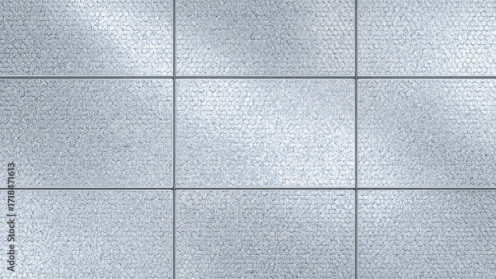 Naklejka premium Luxurious silver tile pattern in 4k render