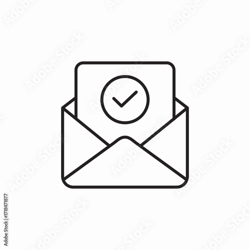mail check mark icon sign vector