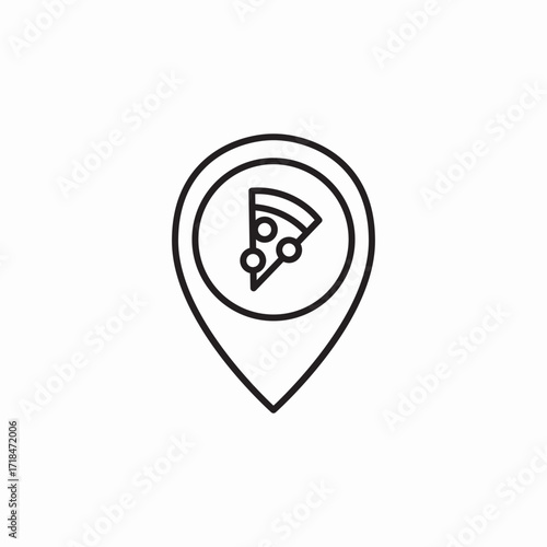 pizza location icon sign vector
