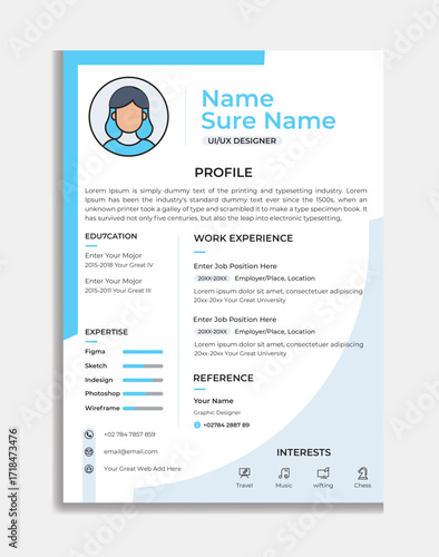 Clean Professional Resume & Portfolio CV Template – Minimalist Design