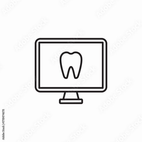 computer tooth scan icon sign vector