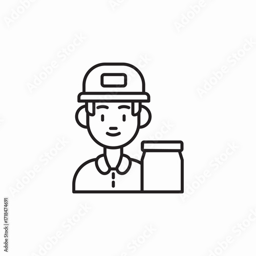 delivery worker icon sign vector
