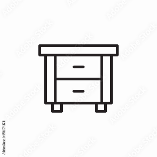 nightstand furniture drawer icon sign vector