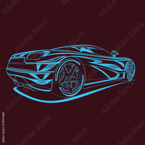super fast sports car, vector version