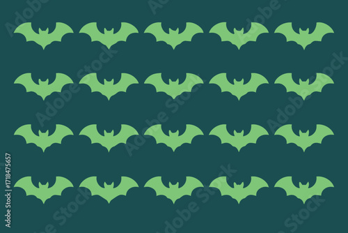 theme seamless bat vector pattern green silhouettes on dark purple background ai eps jpeg png