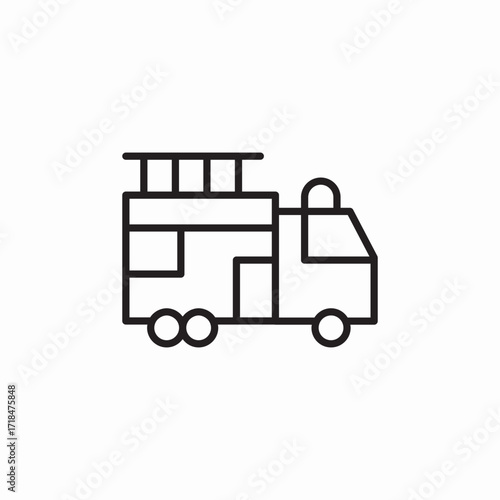 fire truck icon sign vector
